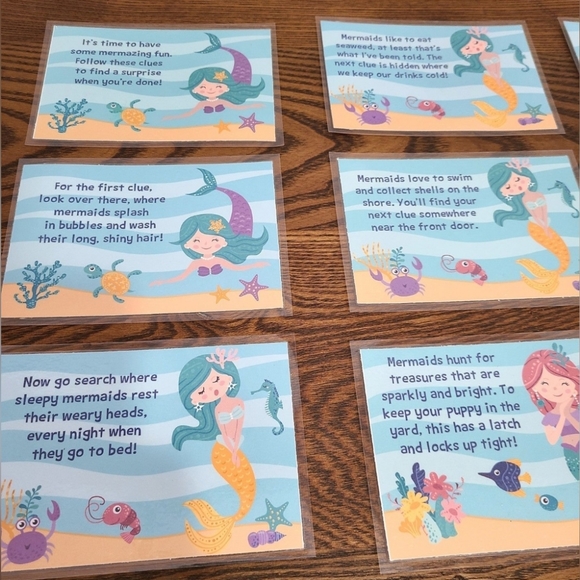 Mermaid party table décor lot + scavenger hunt cards - Picture 5 of 7